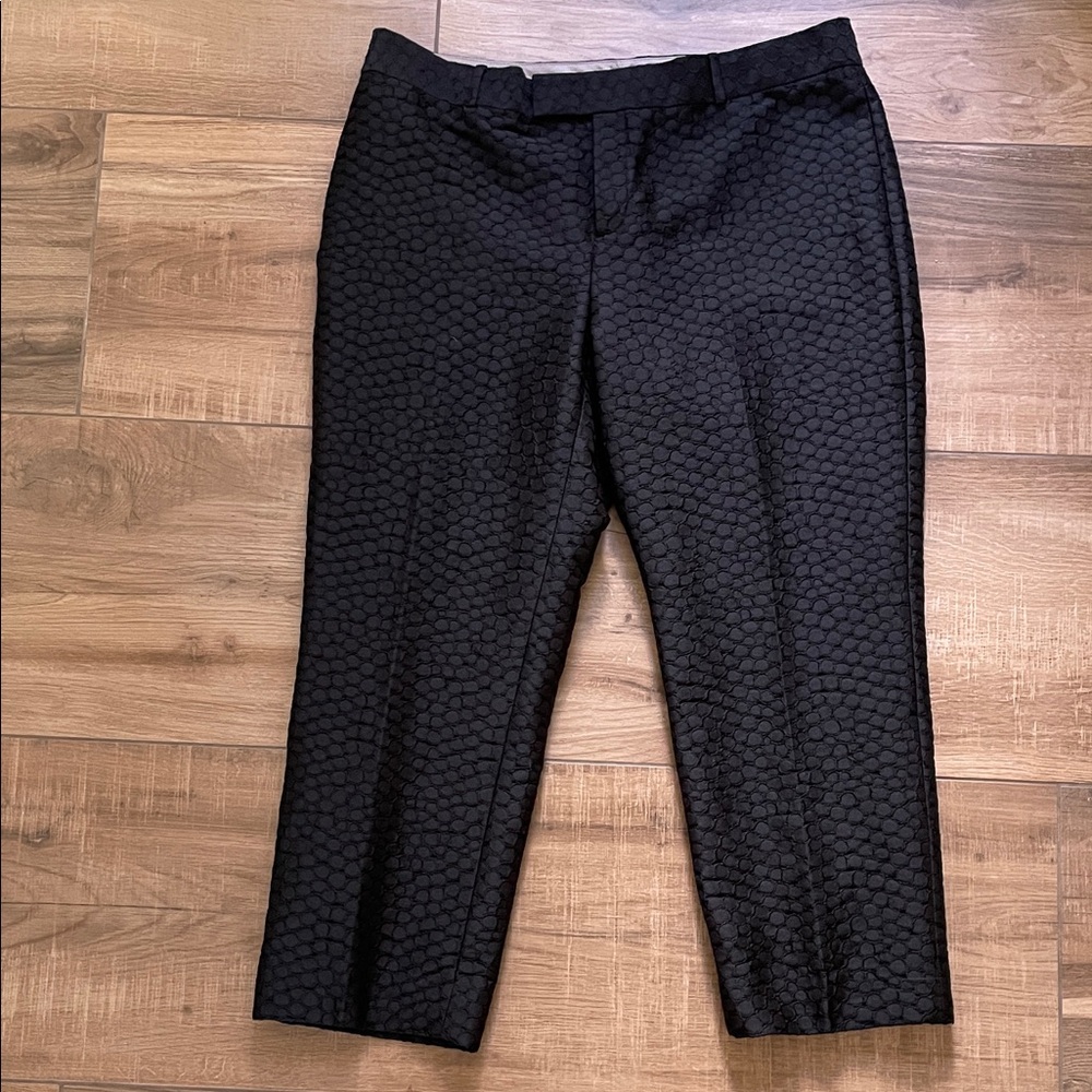 Banana Republic Pants Womens 14 Black Lacy Cropped Work Professional Trouser